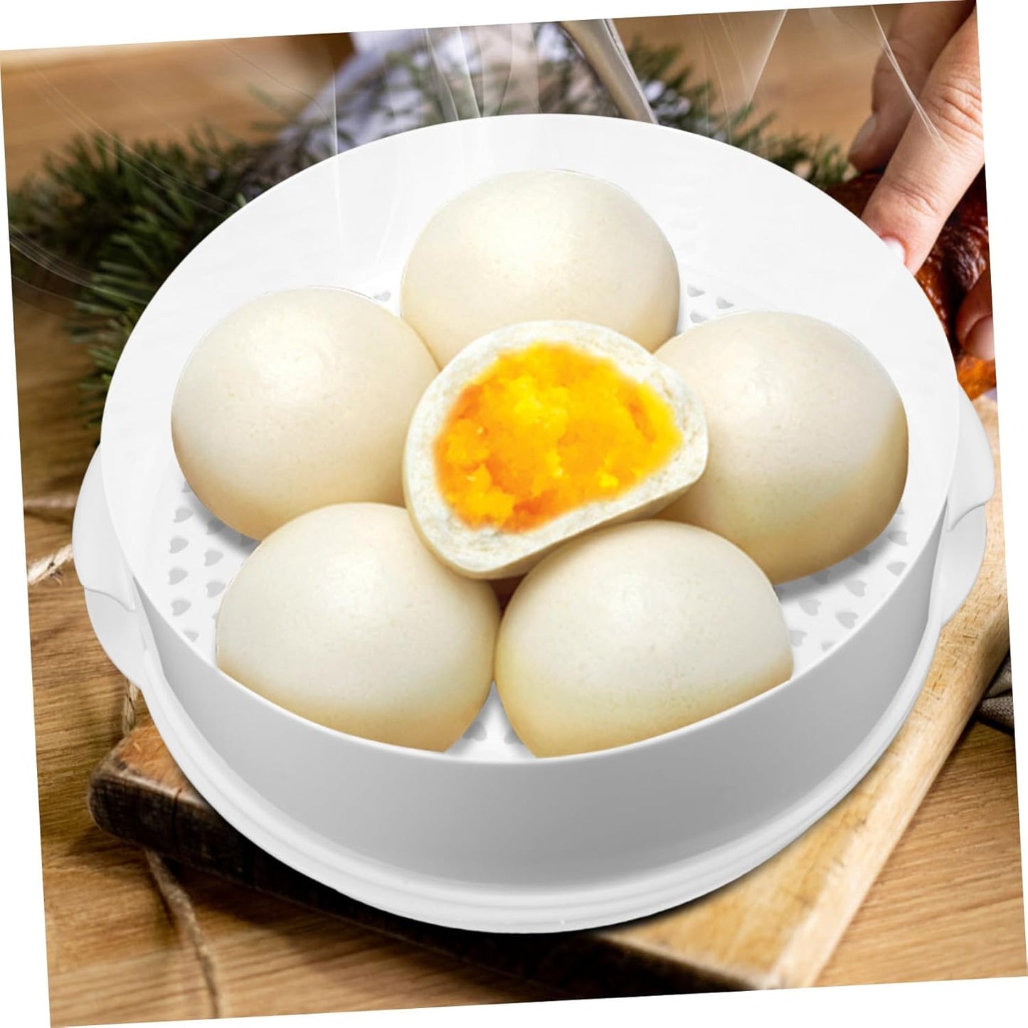 Microwave Steamer with Lid Vent for Even Heating - Ideal for Cooking Food and Vegetables in Household Kitchen