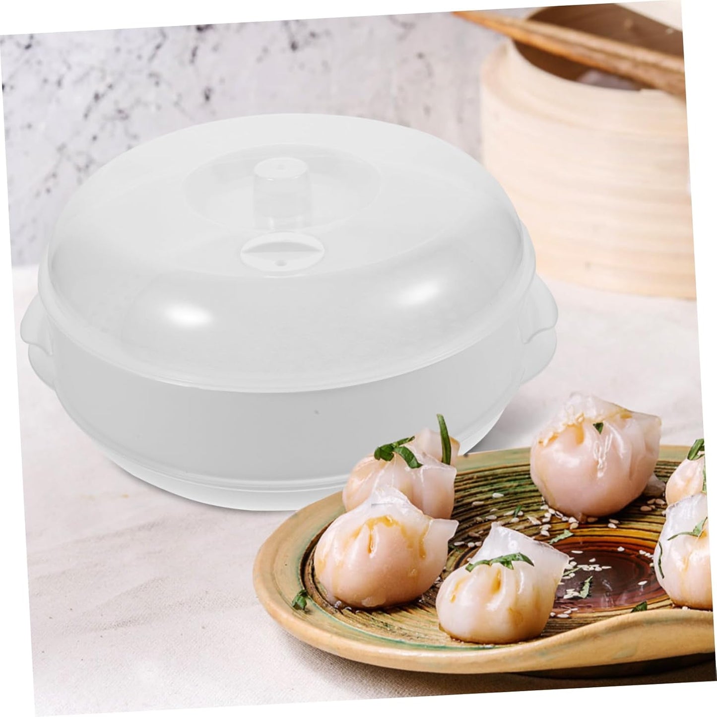 Microwave Steamer with Lid Vent for Even Heating - Ideal for Cooking Food and Vegetables in Household Kitchen