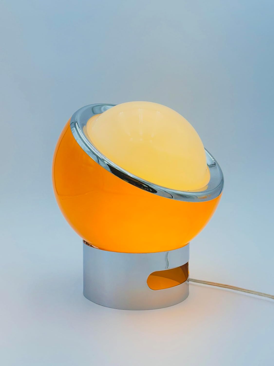 Mid Century Modern Lotus Atelier Bauhaus Lamp in Warm Retro Orange for Bedroom & Living Room Aesthetic Lighting