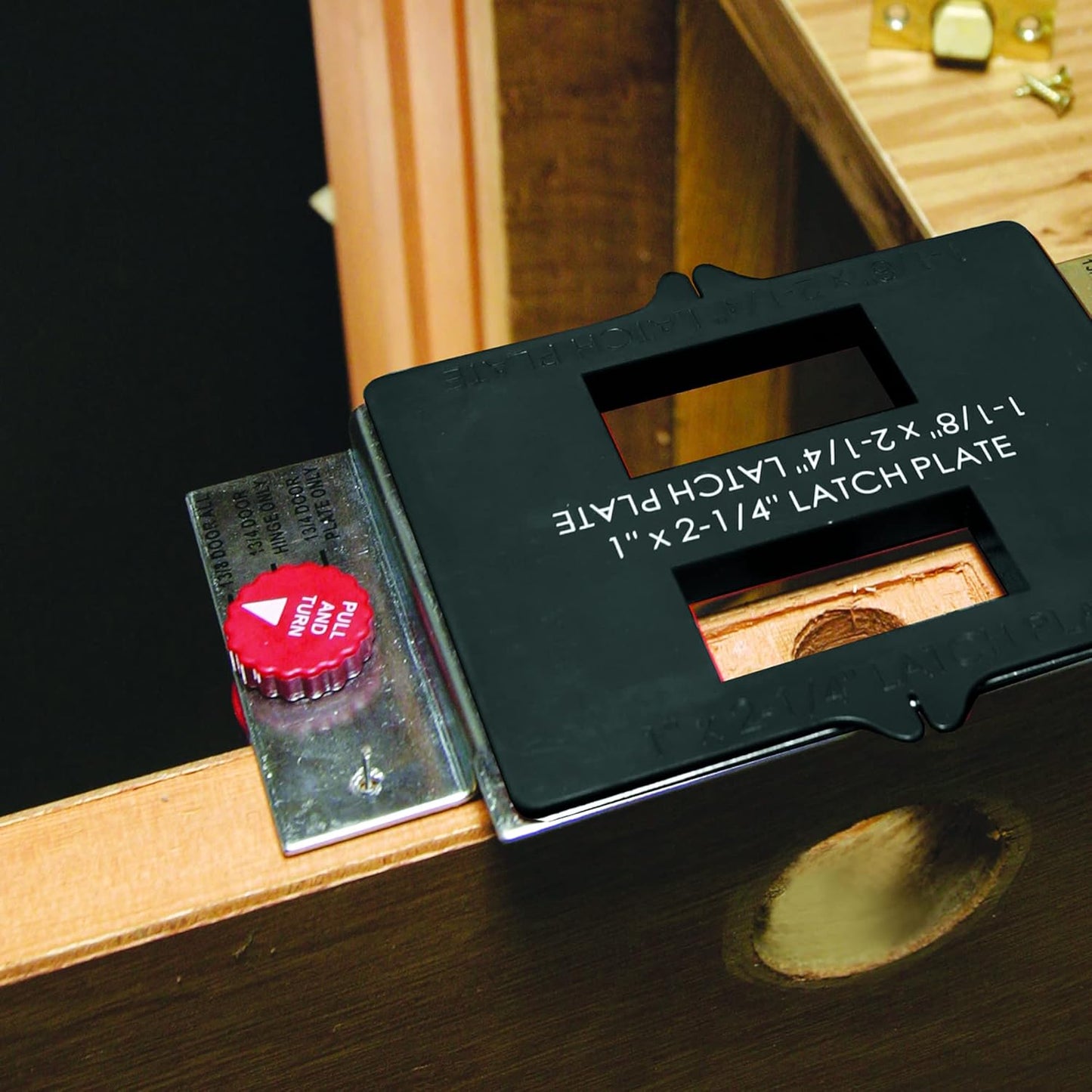 Milescraft 1213 Hinge Mate 300 - All-in-One Door Hinge Installation Kit with Templates for Latch and Strike Plate on Doors and Jambs