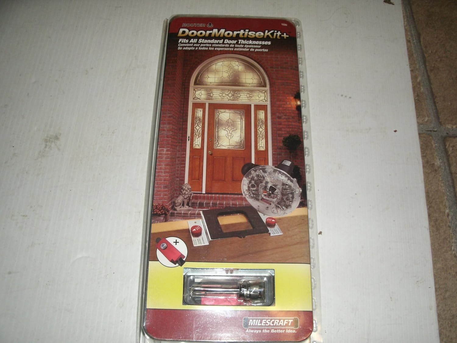 Milescraft 1220 Hinge Mate350 - Complete Installation Kit for 1-3/8in & 1-3/4in Doors - Cut Mortises on Doors, Jambs, Latches, Strike Plates - Includes Hardware for 2-1/2in to 4.5in Hinges