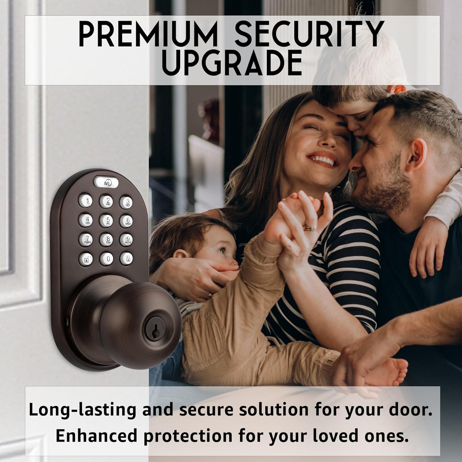 MiLocks TKK-02OB Electronic Keypad Door Knob Lock in Oil Rubbed Bronze - Keyless Entry Security Solution