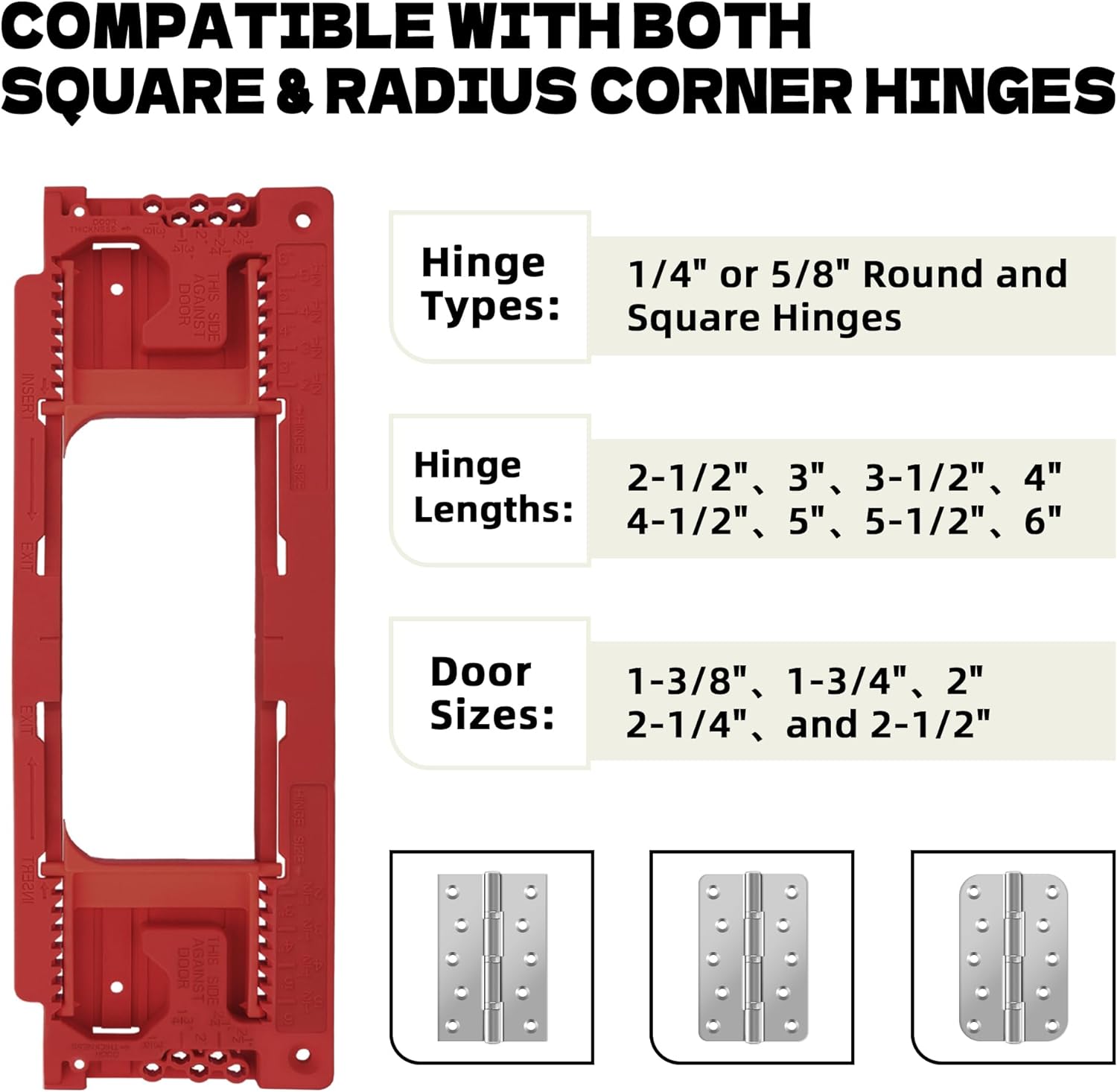 Mimeng Uomo Door Hinge Jig for Precise Installation of 8 Hinge Sizes and 5 Door Thicknesses