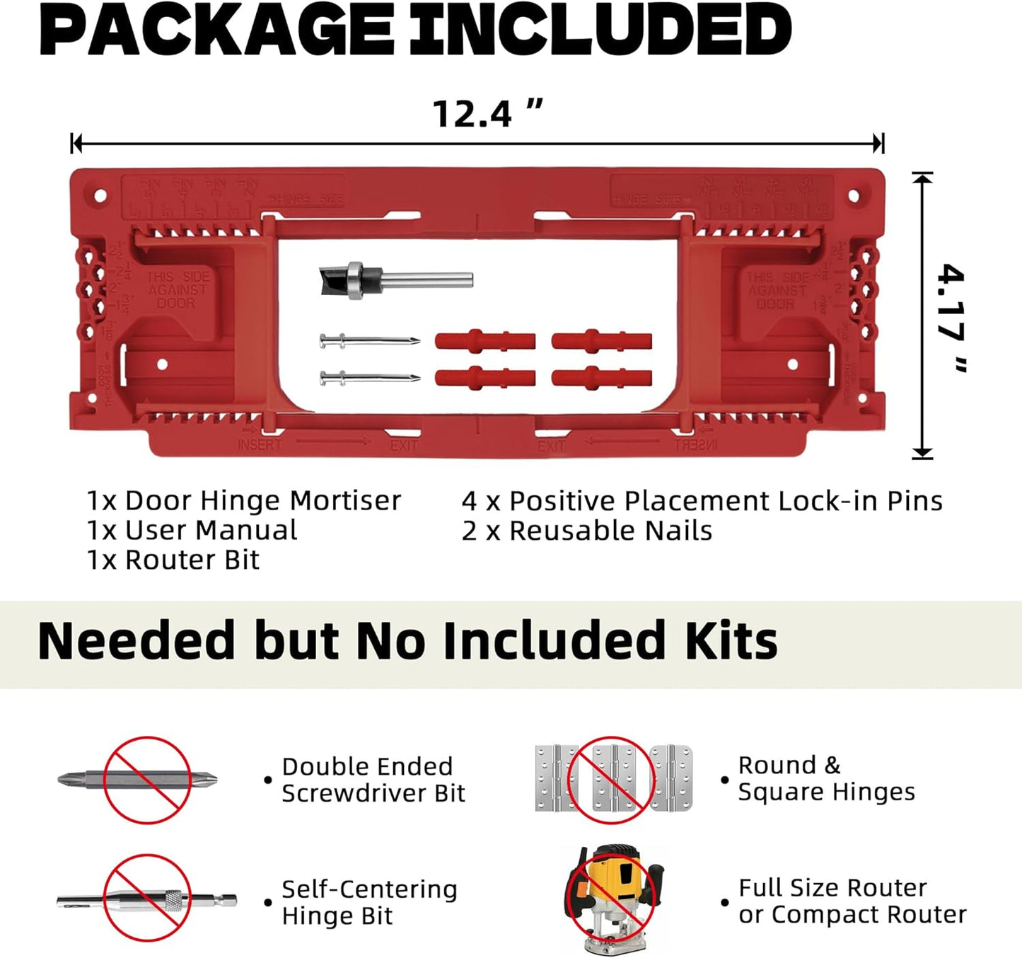 Mimeng Uomo Door Hinge Jig for Precise Installation of 8 Hinge Sizes and 5 Door Thicknesses
