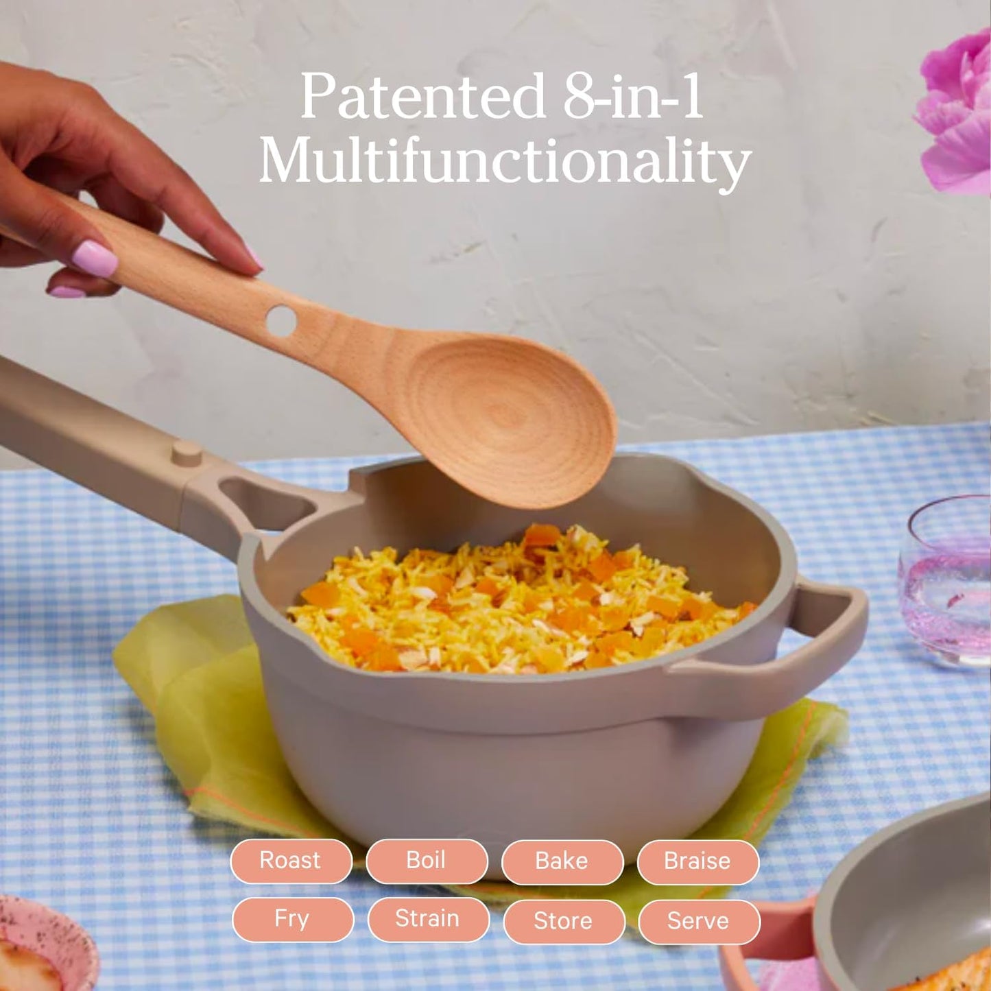 Mini 2.5 Qt Nonstick Ceramic Sauce Pan with Lid for Stovetop and Oven Cooking