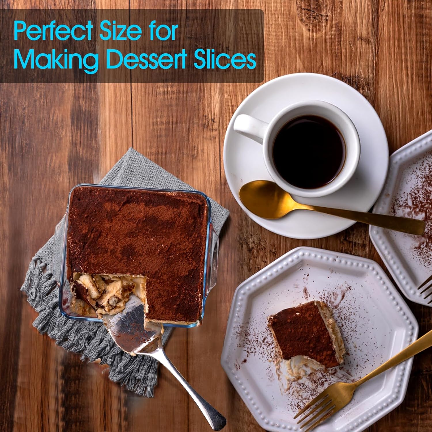 Mini Square Glass Baking Dish Set - Small Casserole Dishes for Oven (10oz, 20oz, 37oz) - Set of 3 Sizes (4.5in, 6in, 7.5in)