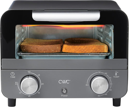 Mini Toaster Oven: 600W Power, Precision Timer, Auto Shutoff, Grey - Cook Culinary Delights Up To 450 Degrees