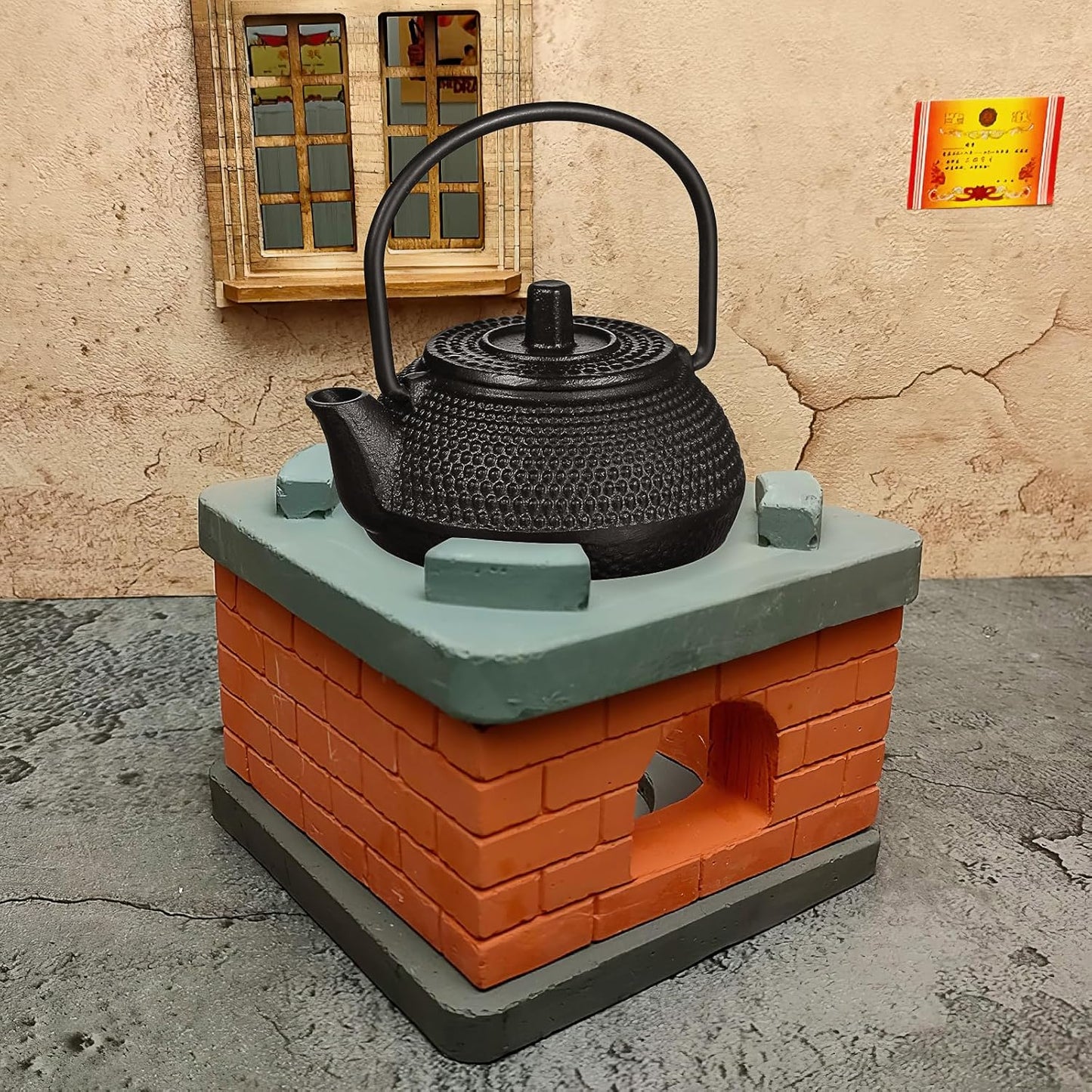 Miniature Japanese Cast Iron Teapot for Dollhouse Kitchen Party - Realistic Mini Cast Iron Teapot Dollhouse Accessories