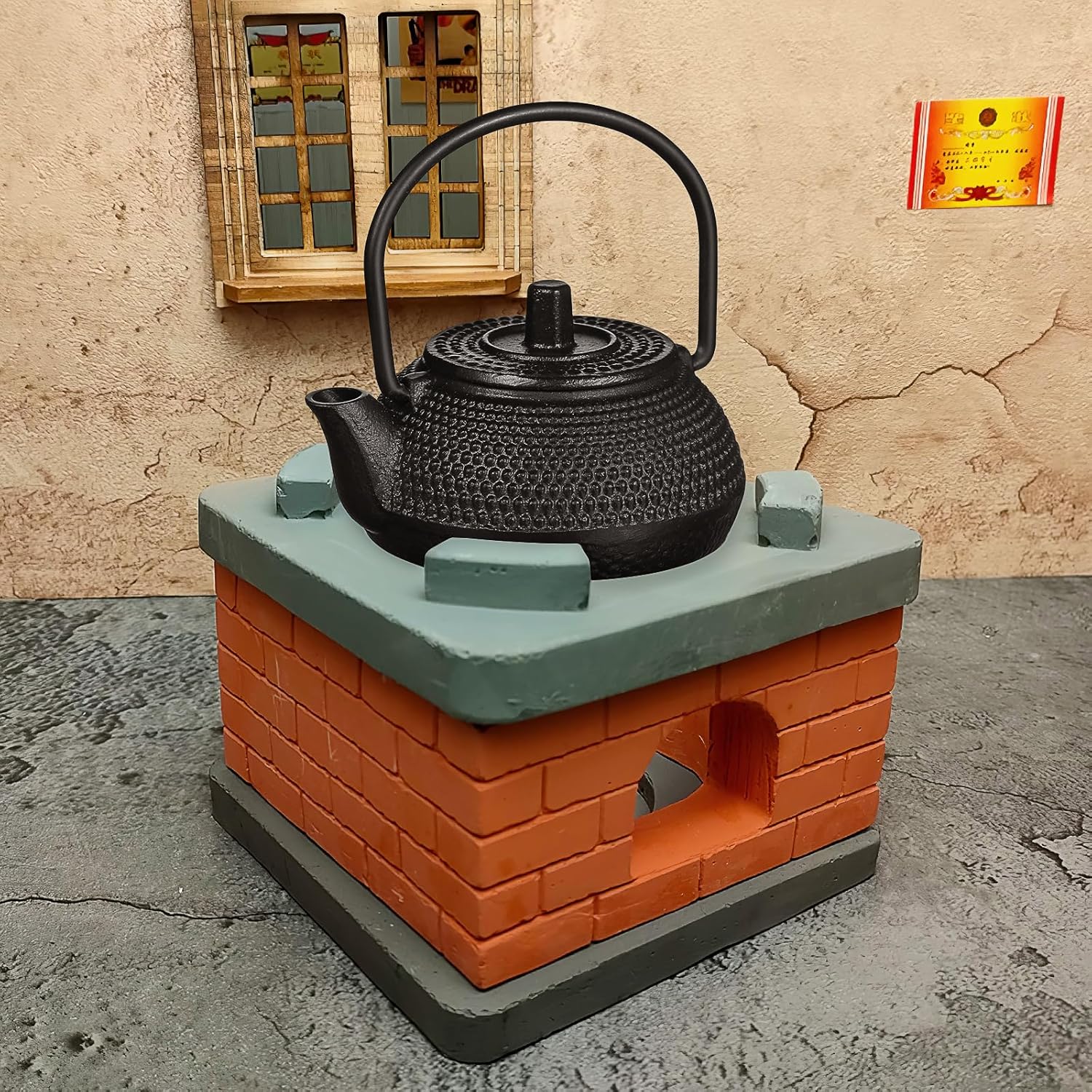 Miniature Japanese Cast Iron Teapot for Dollhouse Kitchen Party - Realistic Mini Cast Iron Teapot Dollhouse Accessories