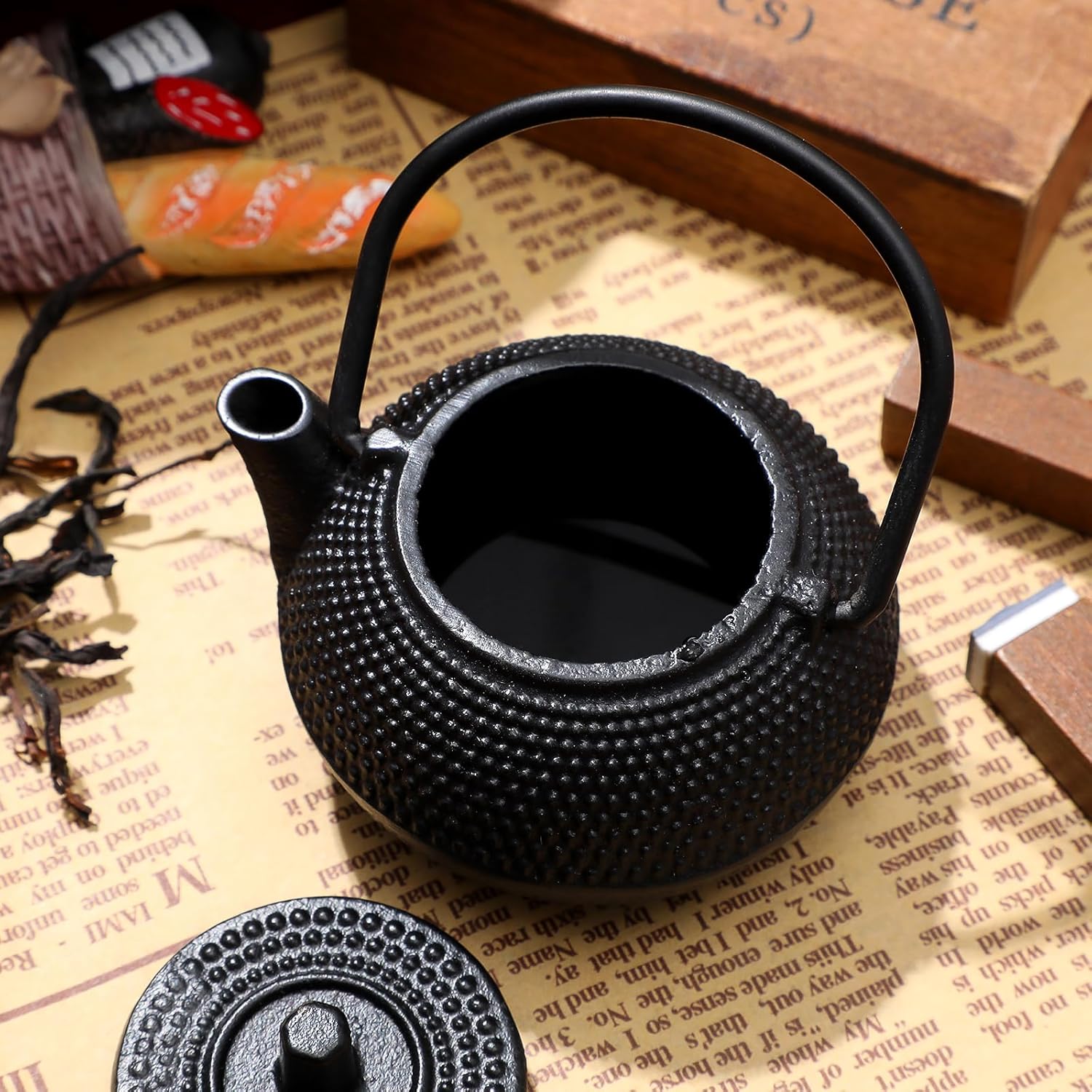 Miniature Japanese Cast Iron Teapot for Dollhouse Kitchen Party - Realistic Mini Cast Iron Teapot Dollhouse Accessories