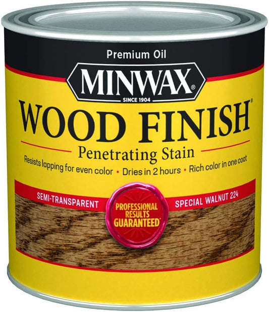 Minwax 22240 Special Walnut Penetrating Oil-Based Wood Stain - 1/2 Pint Size