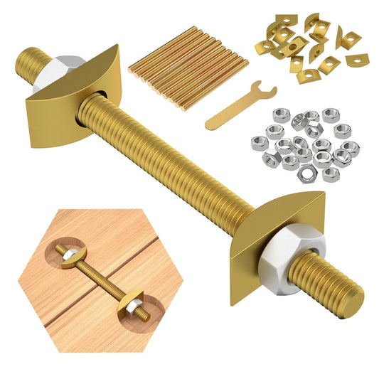 Miter Draw Bolt Countertop Connector Set for Butcher Block, Table Tops, Beds, and Furniture - 10PCS (5/16" x 3-1/2")