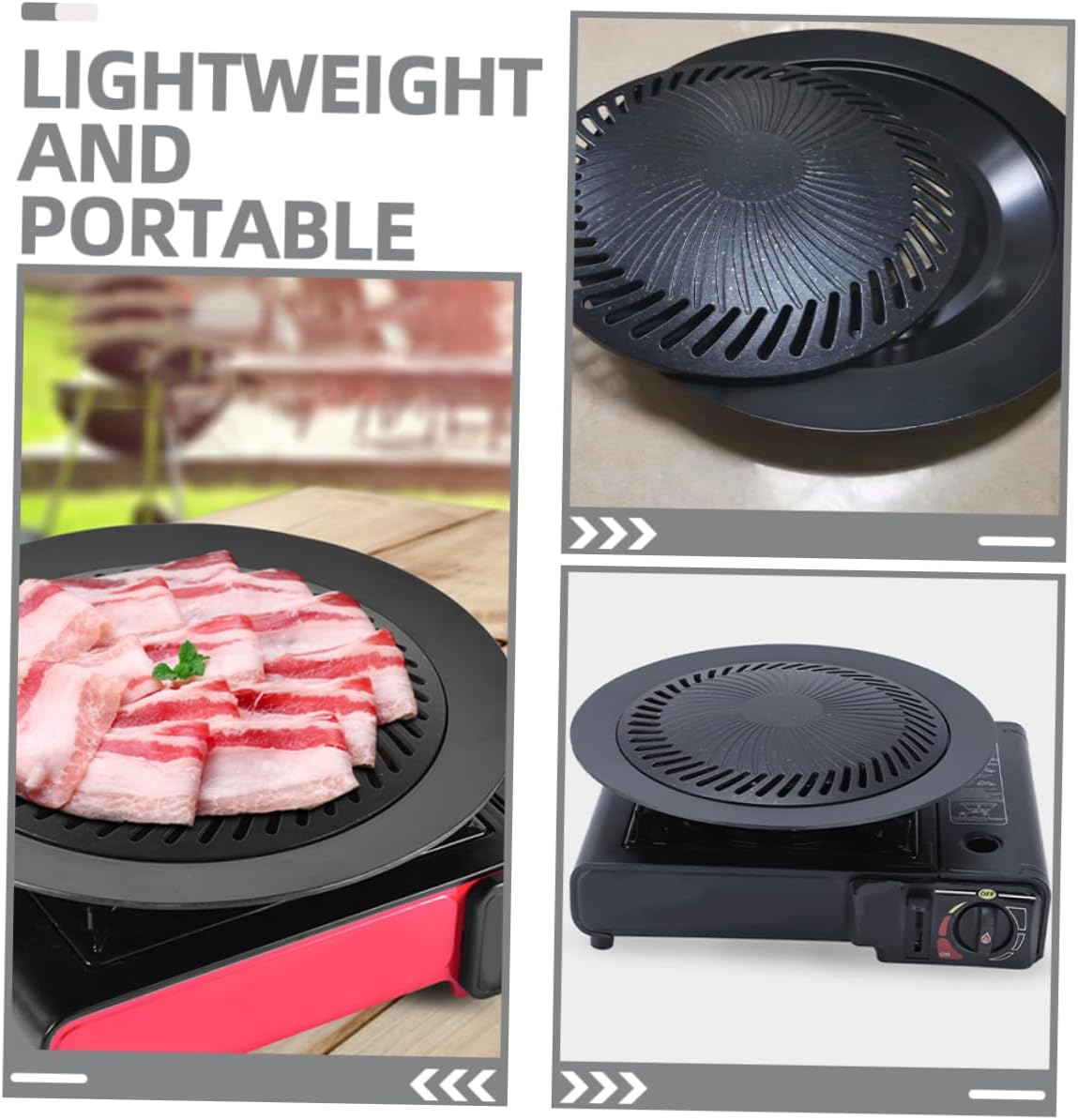 MOBUTOFU Non-Stick BBQ Grill Pan Set for Outdoor Grilling and Camping - Barbecue Accessories for Meat and Vegetables