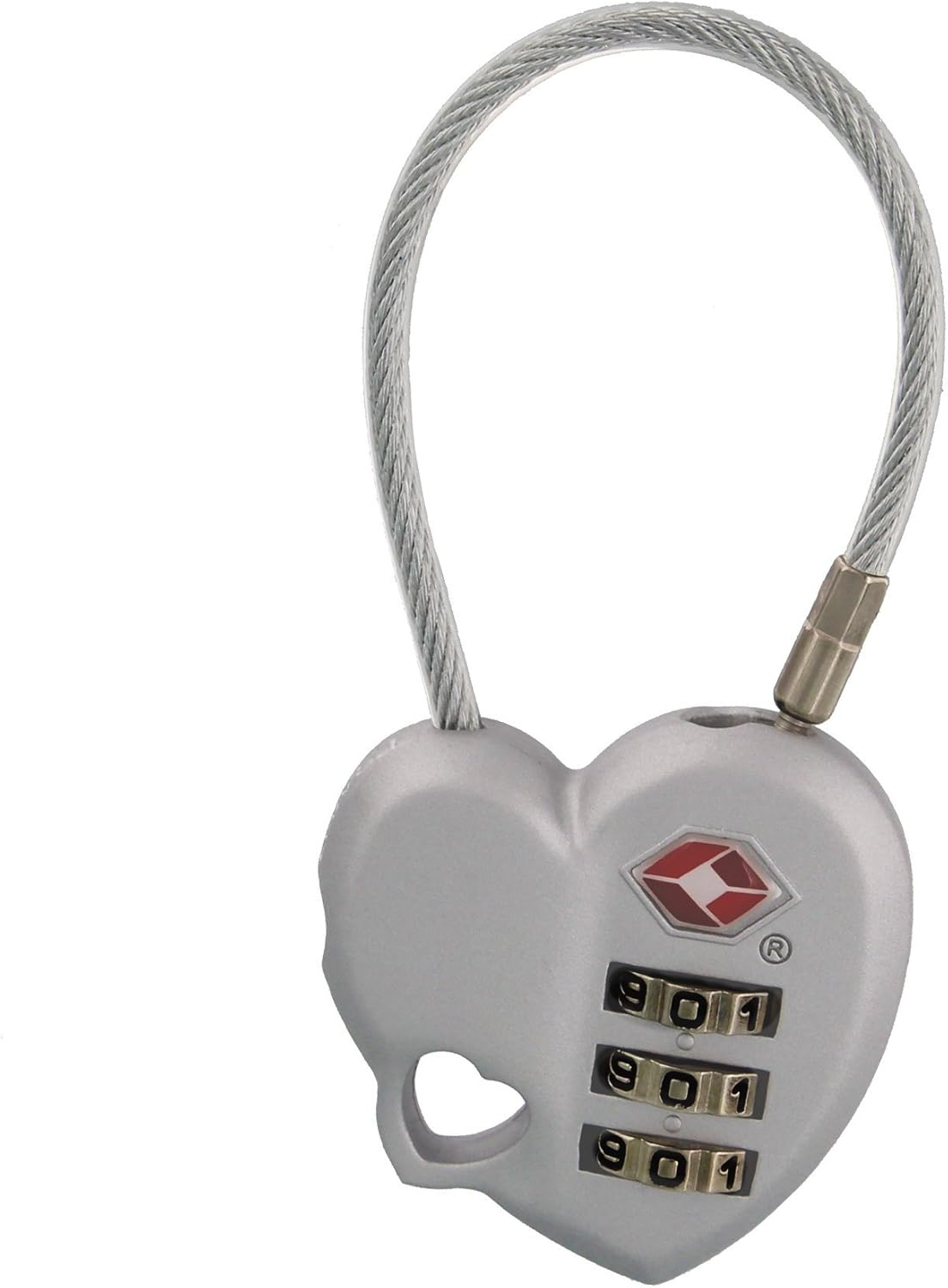 MoDA Travel TSA Approved Resettable Combination Lock for Luggage - Easy to Use Silver Lock