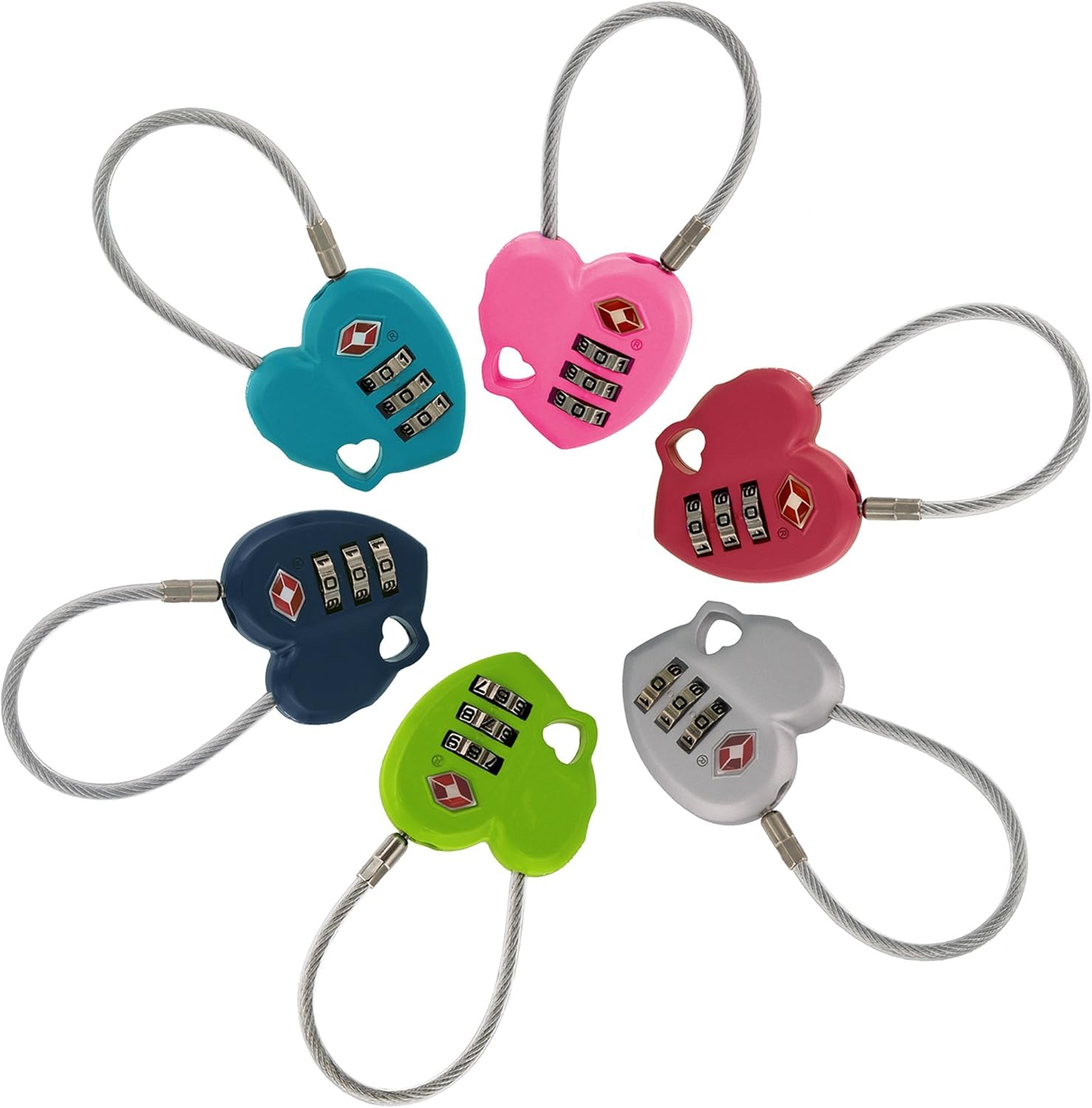 MoDA Travel TSA Approved Resettable Combination Lock for Luggage - Easy to Use Silver Lock