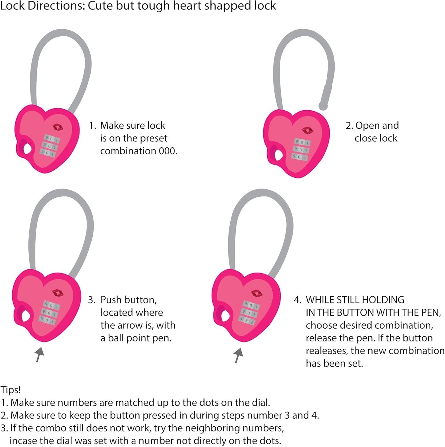MoDA Travel TSA Approved Resettable Combination Lock for Luggage - Easy to Use Silver Lock