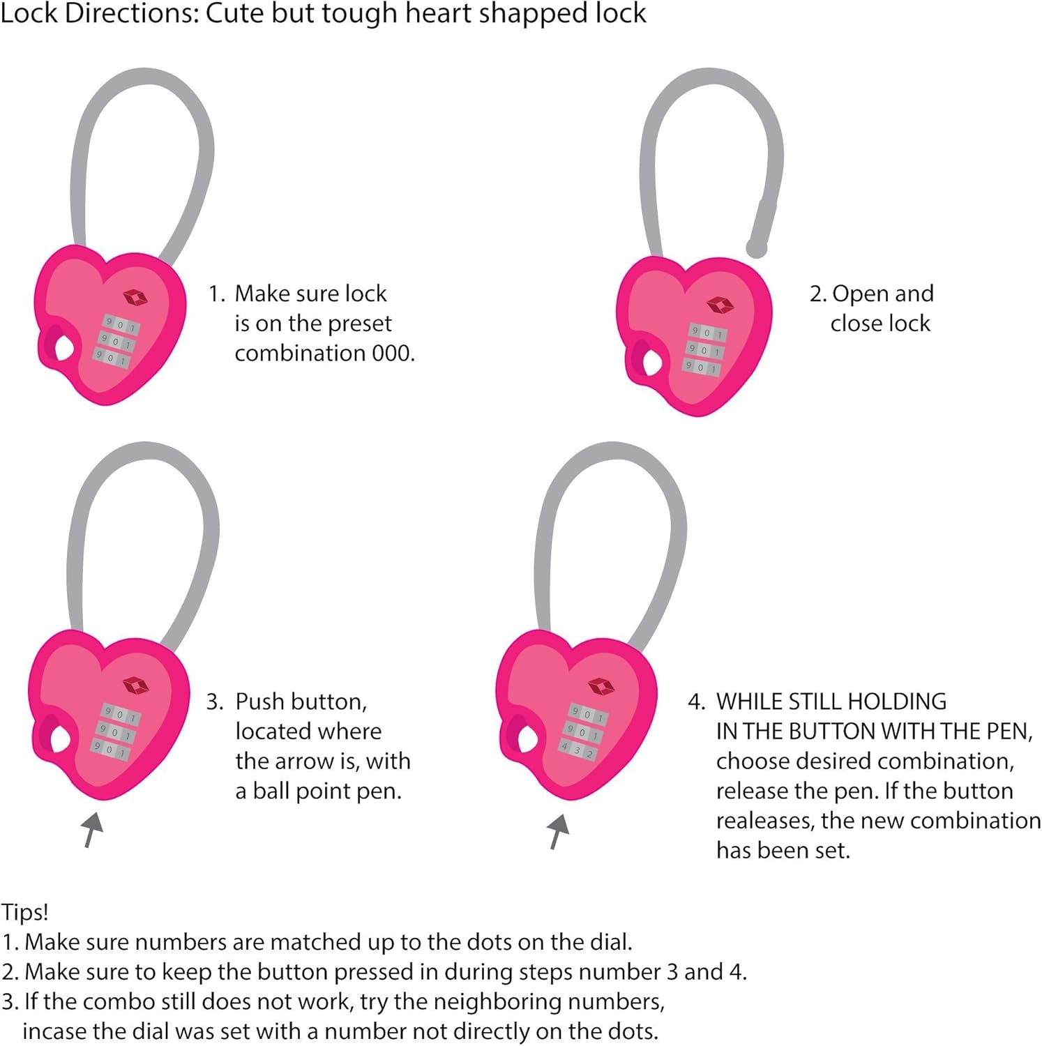 MoDA Travel TSA Approved Resettable Combination Lock for Luggage - Easy to Use Silver Lock