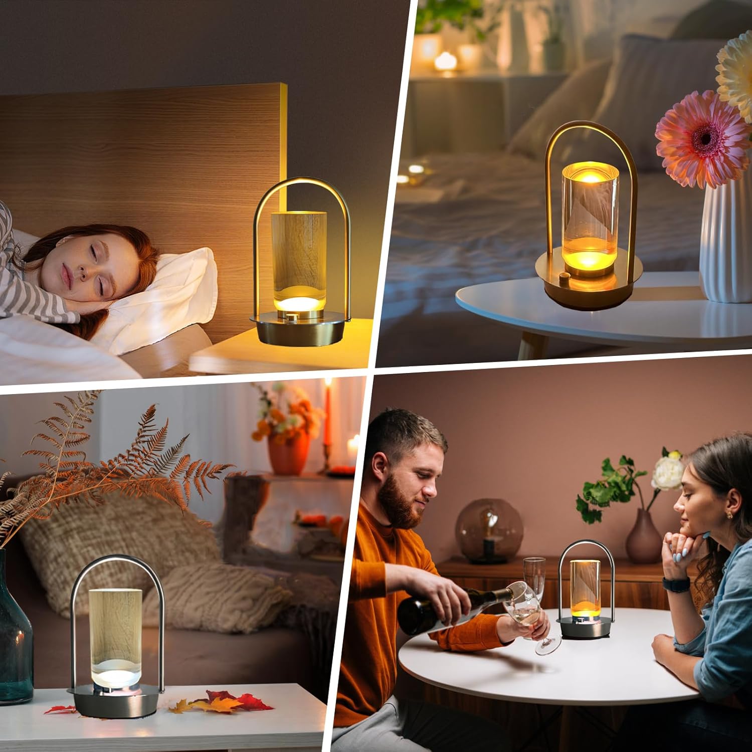Modern Acrylic LED Table Lamp with Metal Frame - Adjustable Brightness & Color, Energy-Efficient, Ideal for Bedroom, Living Room, Office - Gold