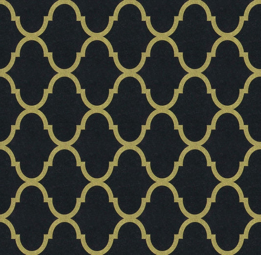 Modern Geometric Black/Gold Trellis Peel and Stick Wallpaper - Removable Self Adhesive Contact Paper for Kitchen & Bathroom - Vinyl 78.7inx15.7in