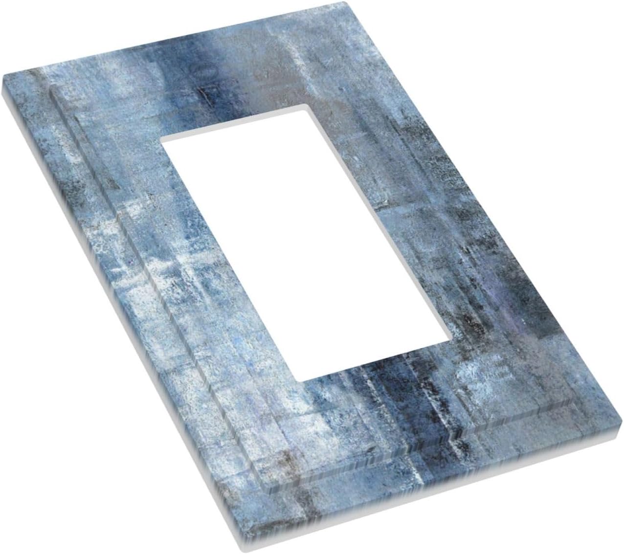 Modern Navy Indigo Blue Gray Abstract Brush Art Paint GFCI/Decorator Rocker Outlet Light Switch Cover