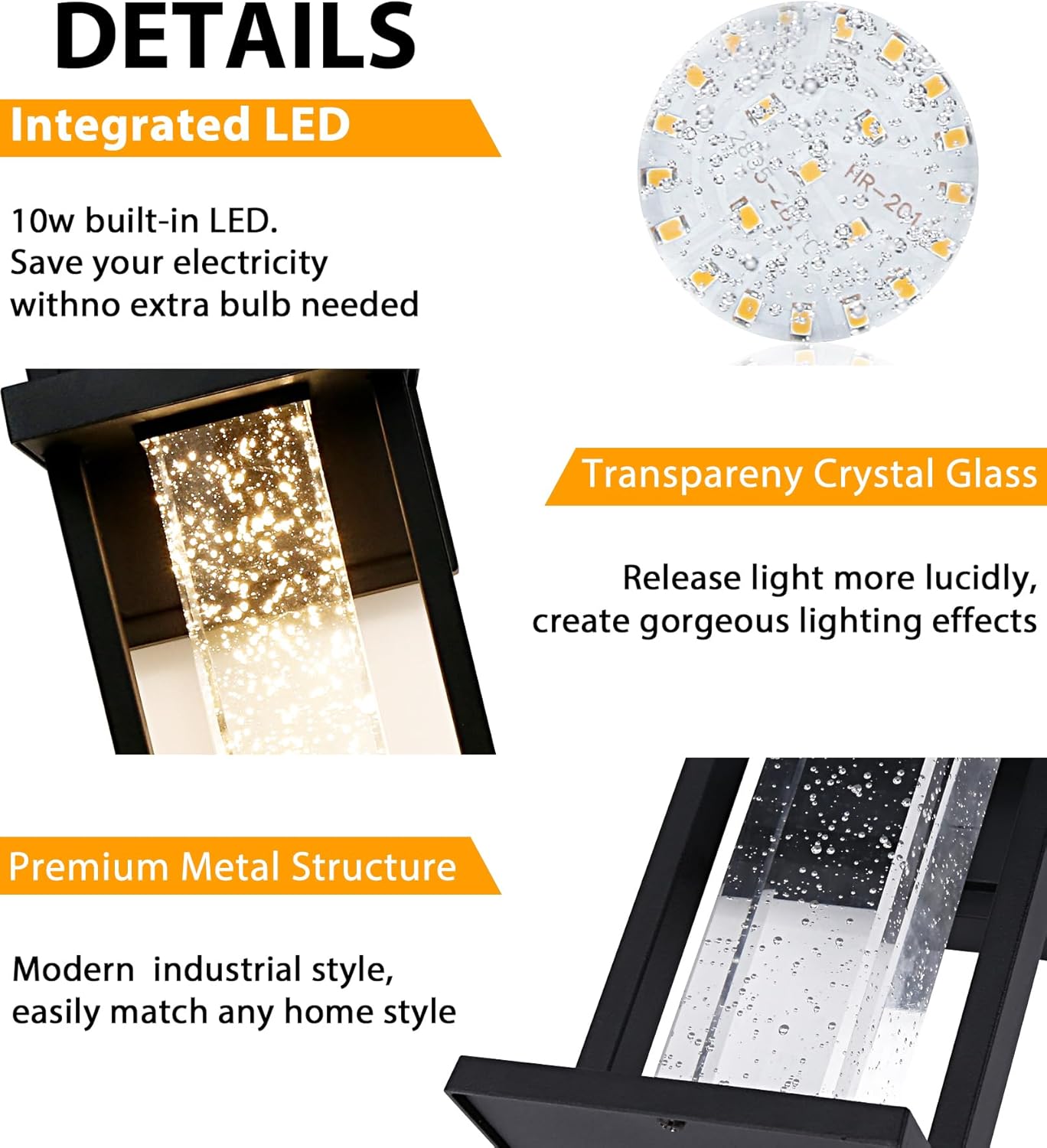 Modern Outdoor Wall Light Fixture with OYKYOHEI Design