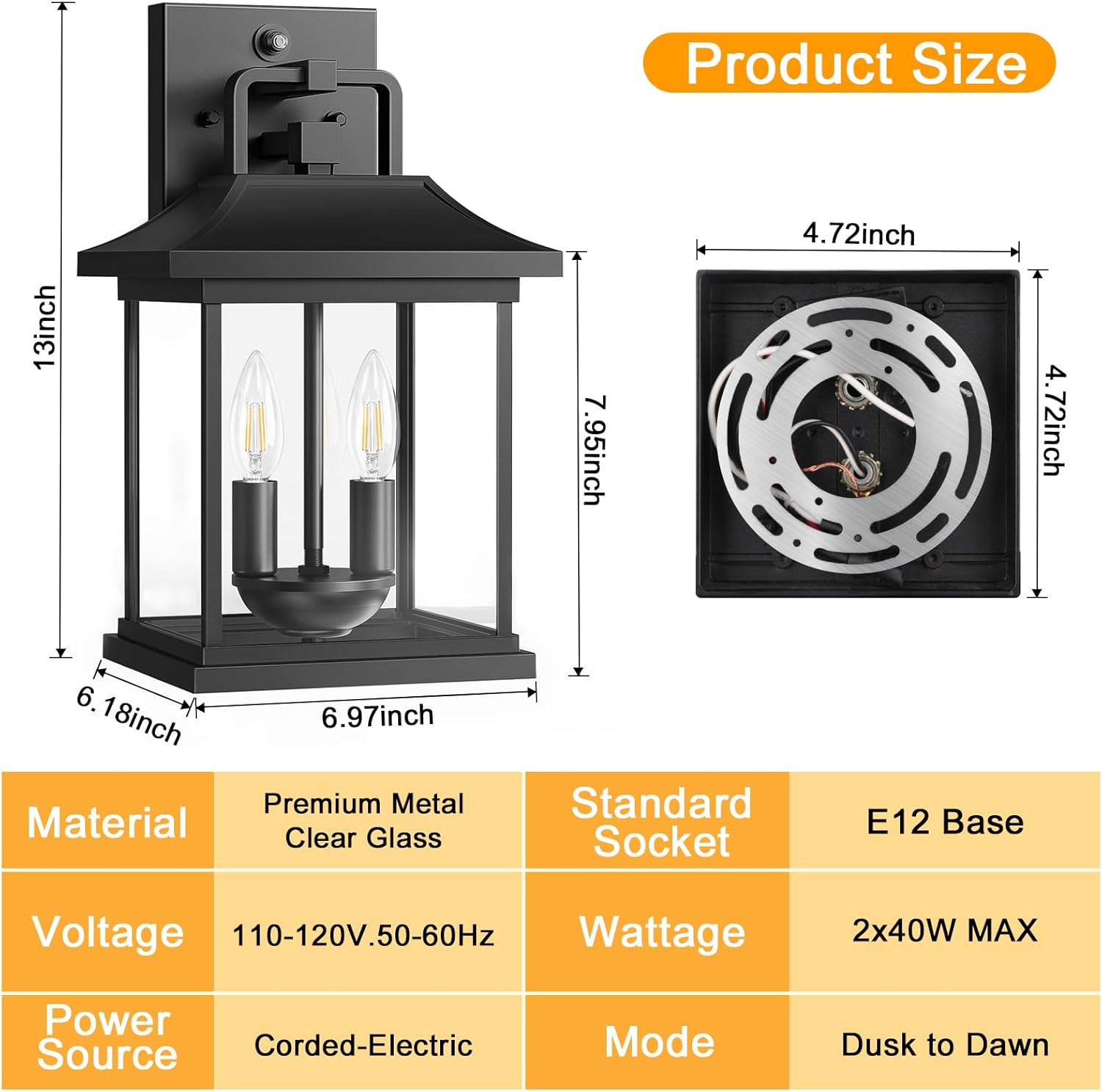 Modern Outdoor Wall Light Fixture with OYKYOHEI Design