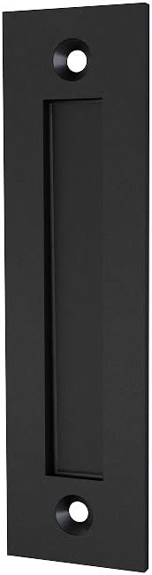 Modern Simple Matte Black Sliding Barn Door Handle 8-3/5'' Finger Flush Pull for Gates Garages Cabinets & Drawers