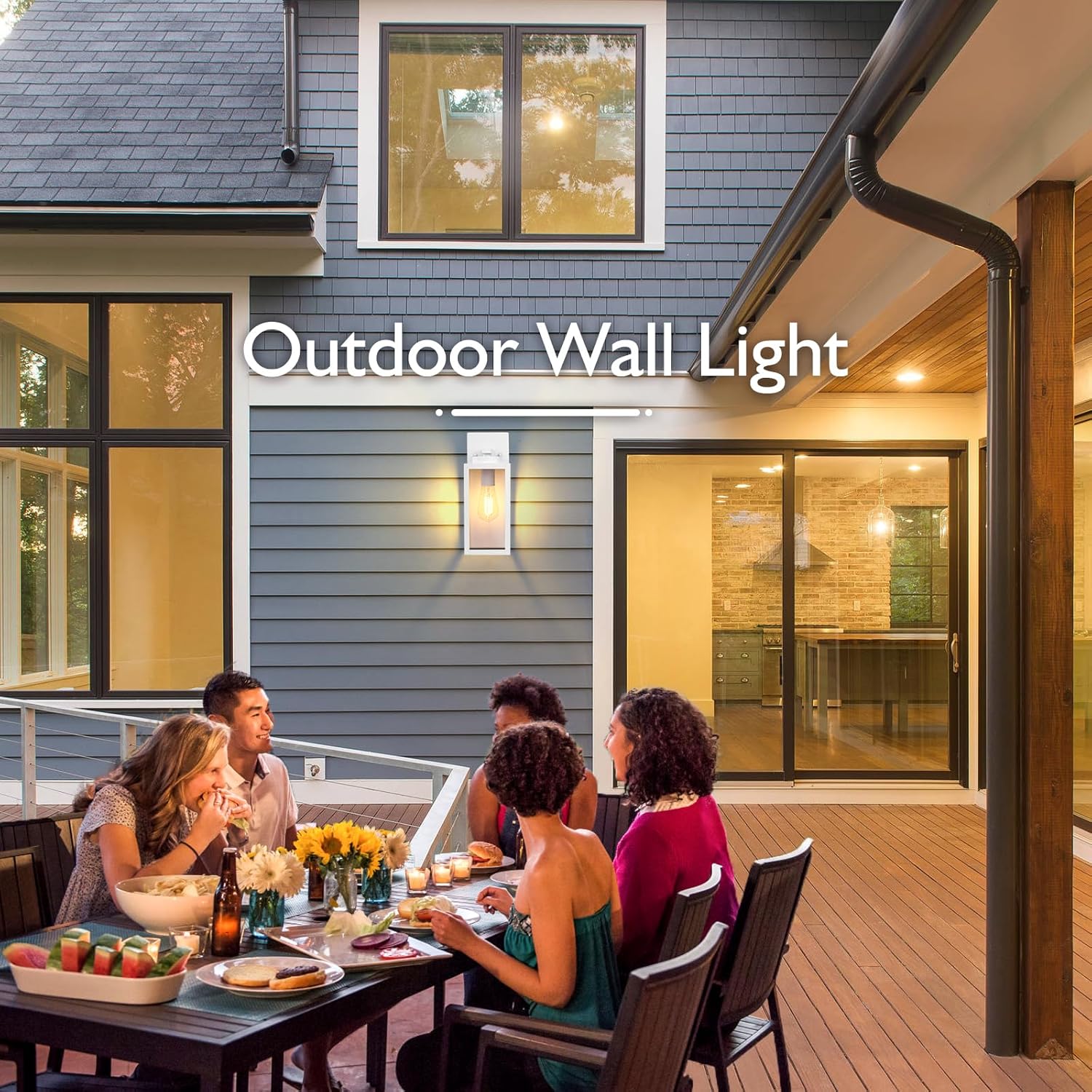 Modern White Outdoor Wall Lanterns with Waterproof Design for Patio, Front Door, and Entryway - Wall Mounted Lighting Fixtures with E26 Sockets & Glass Shades by BesLowe