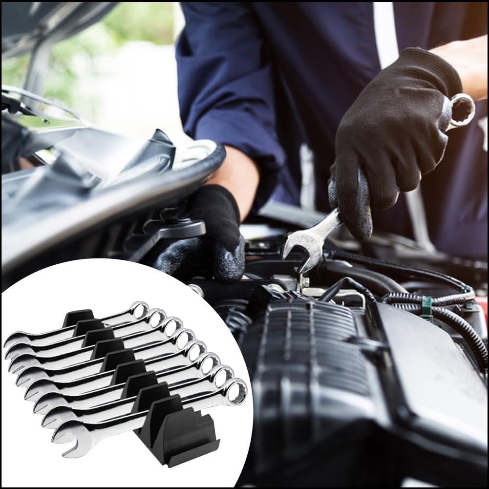 Modular Magnetic Wrench Organizer for Tool Box - Holds 20 Wrenches - Tool Storage Rack