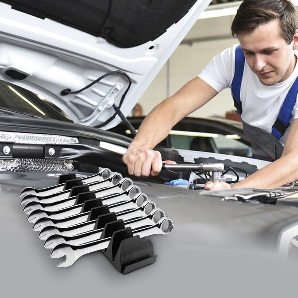 Modular Magnetic Wrench Organizer for Tool Box - Holds 20 Wrenches - Tool Storage Rack