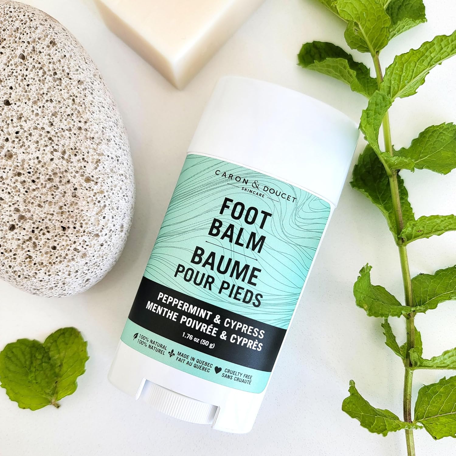 Moisturizing Foot Balm for Dry Cracked Feet - Natural Ingredients with Olive Oil, Cocoa Butter, Peppermint, Cypress 50g