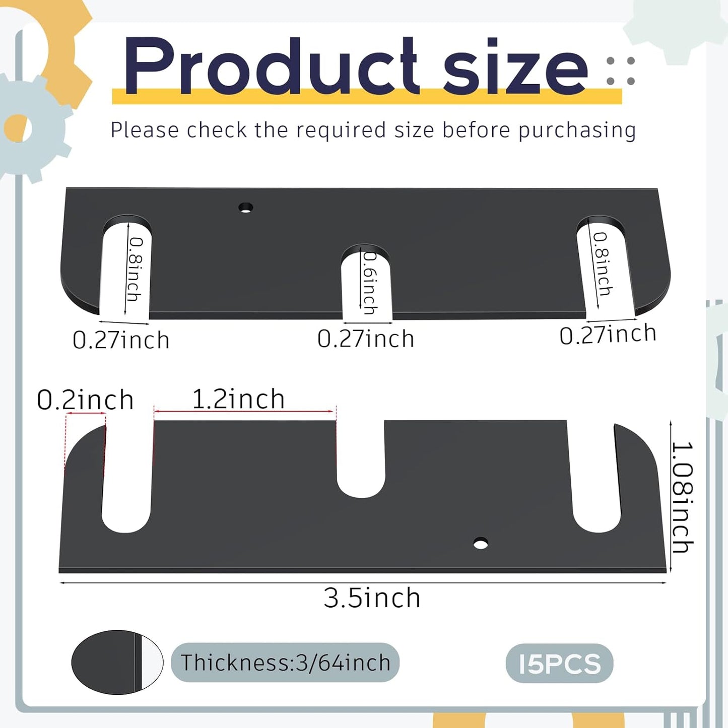 MorningRo Hardware Door Hinge Shims Kit - 3.5 Inch, 15 Pcs - Coated Finish for Door Hinge Repair
