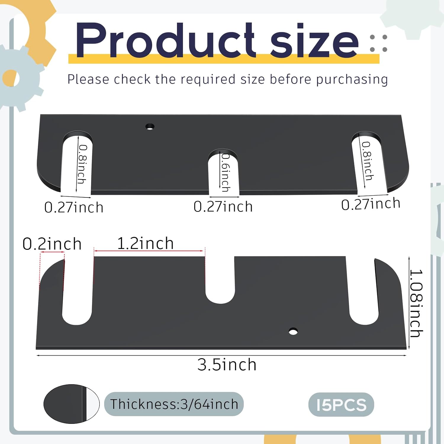 MorningRo Hardware Door Hinge Shims Kit - 3.5 Inch, 15 Pcs - Coated Finish for Door Hinge Repair