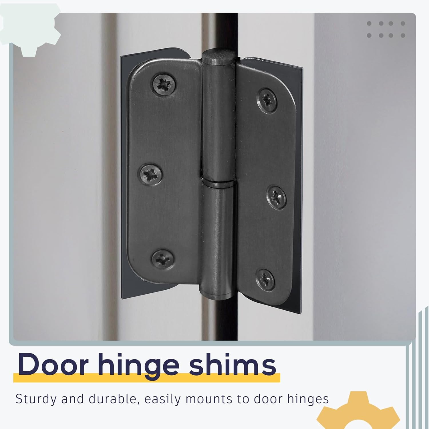 MorningRo Hardware Door Hinge Shims Kit - 3.5 Inch, 15 Pcs - Coated Finish for Door Hinge Repair