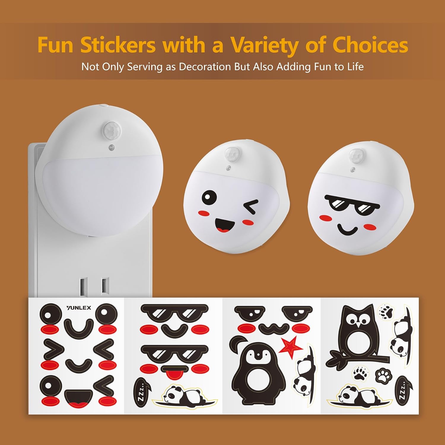 Motion Sensor Night Light 2 Pack with Stepless Dimming - Warm White LED Nightlight for Bathroom, Bedroom, Kitchen - Dusk to Dawn Sensor - Perfect Gifts for Kids, Adults