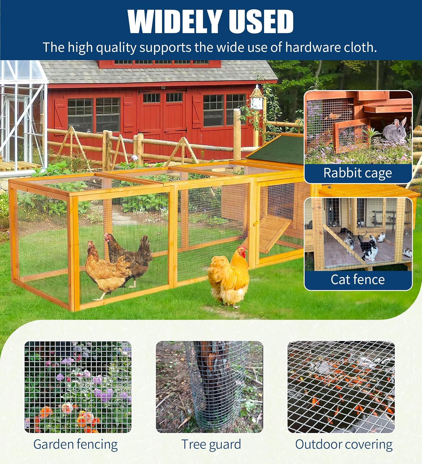 Moyios 1/2 Inch 16" x 50 FT 19 Gauge Hardware Cloth Roll - Hot Dip Galvanized Wire Mesh for Chicken Coops, Building, Crafts, Gardens, Dogs, and Poultry - Welded Silver Mesh Netting