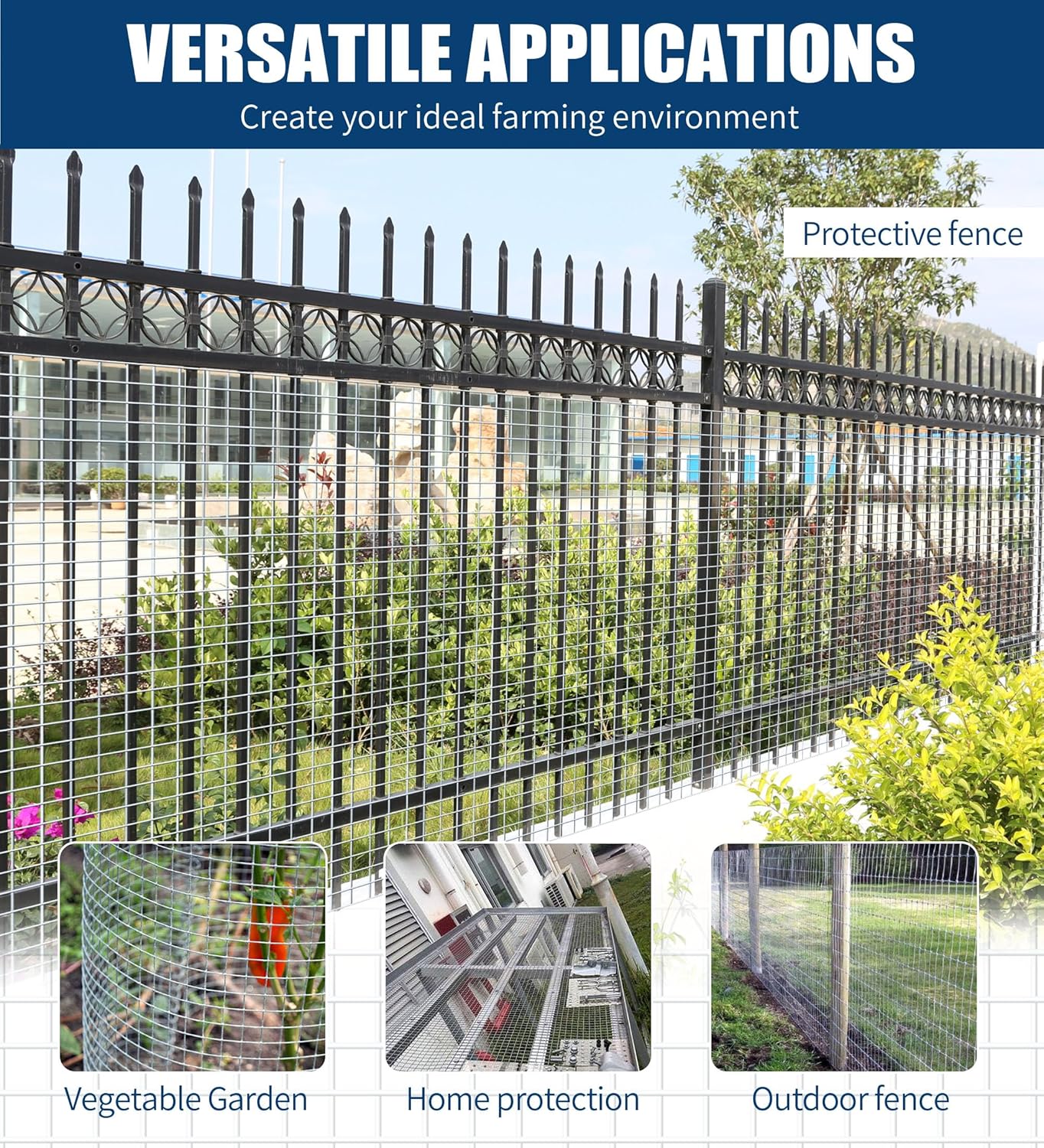 Moyios 1/2 Inch 16" x 50 FT 19 Gauge Hardware Cloth Roll - Hot Dip Galvanized Wire Mesh for Chicken Coops, Building, Crafts, Gardens, Dogs, and Poultry - Welded Silver Mesh Netting