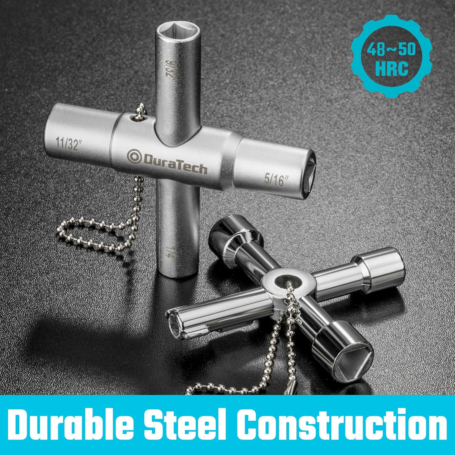 Multi-functional 4 Way Sillcock Key Set for Valve, Faucet, Spigots - 2 Pack