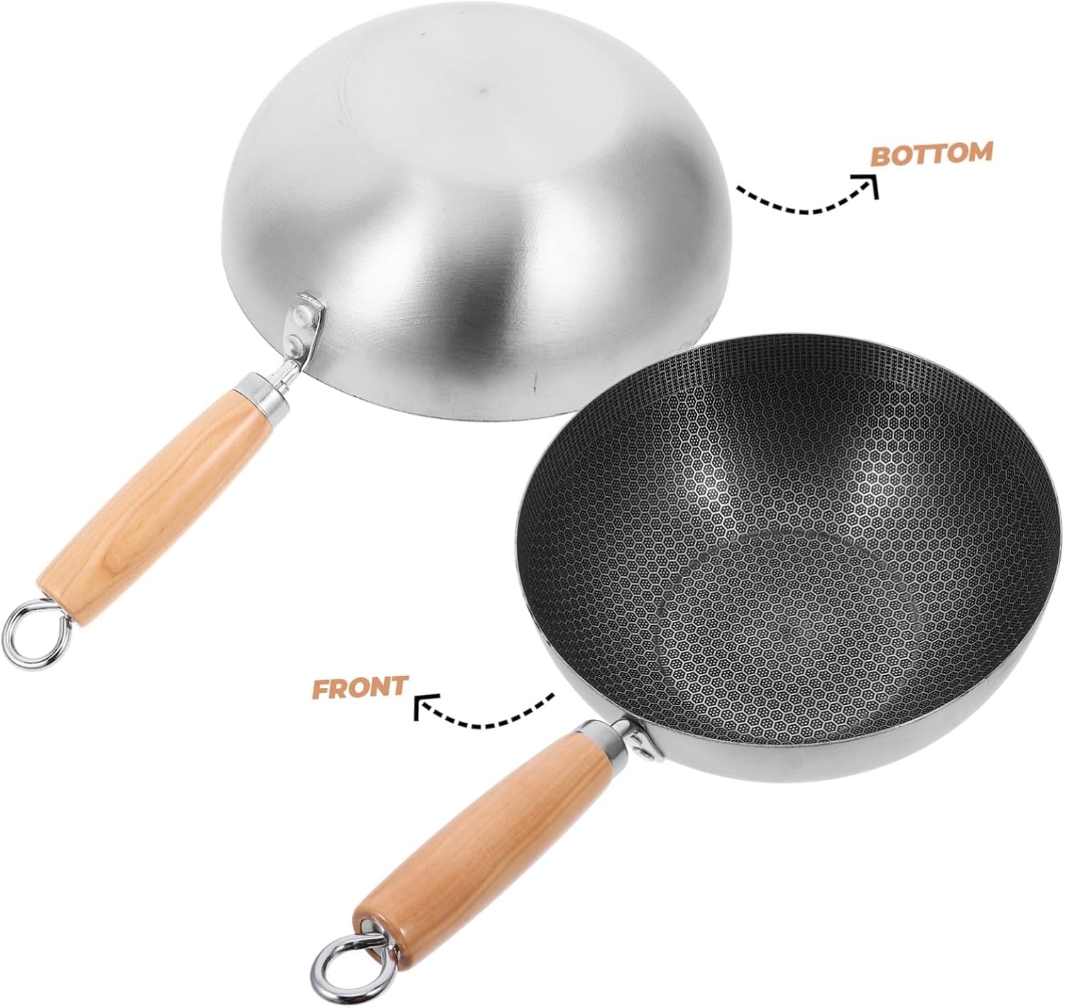 Multi-Functional Nonstick Honeycomb Frying Pan Set for Gas Stove and Induction Cooktops