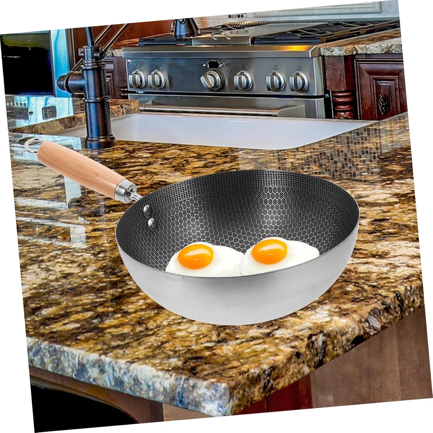 Multi-Functional Nonstick Honeycomb Frying Pan Set for Gas Stove and Induction Cooktops