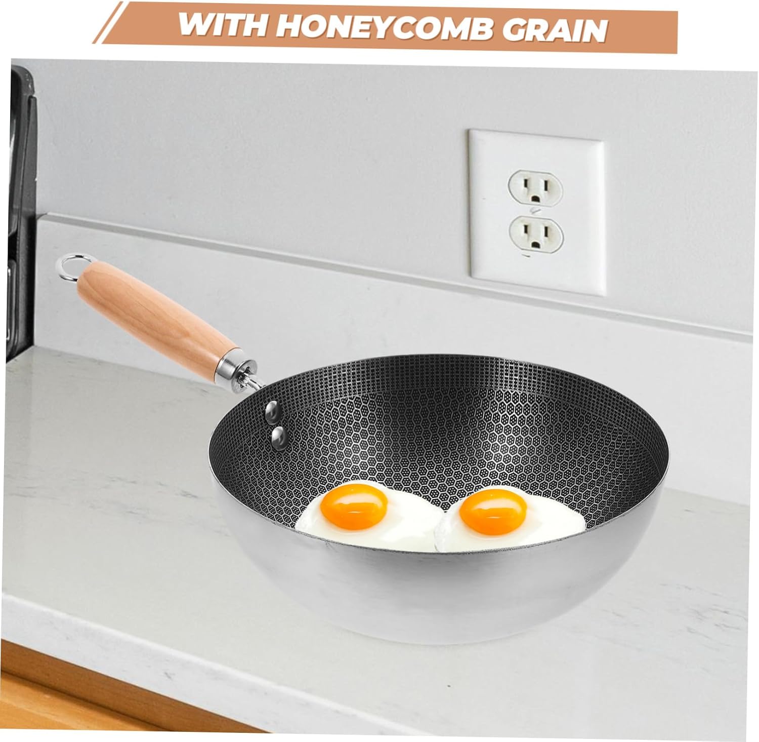 Multi-Functional Nonstick Honeycomb Frying Pan Set for Gas Stove and Induction Cooktops
