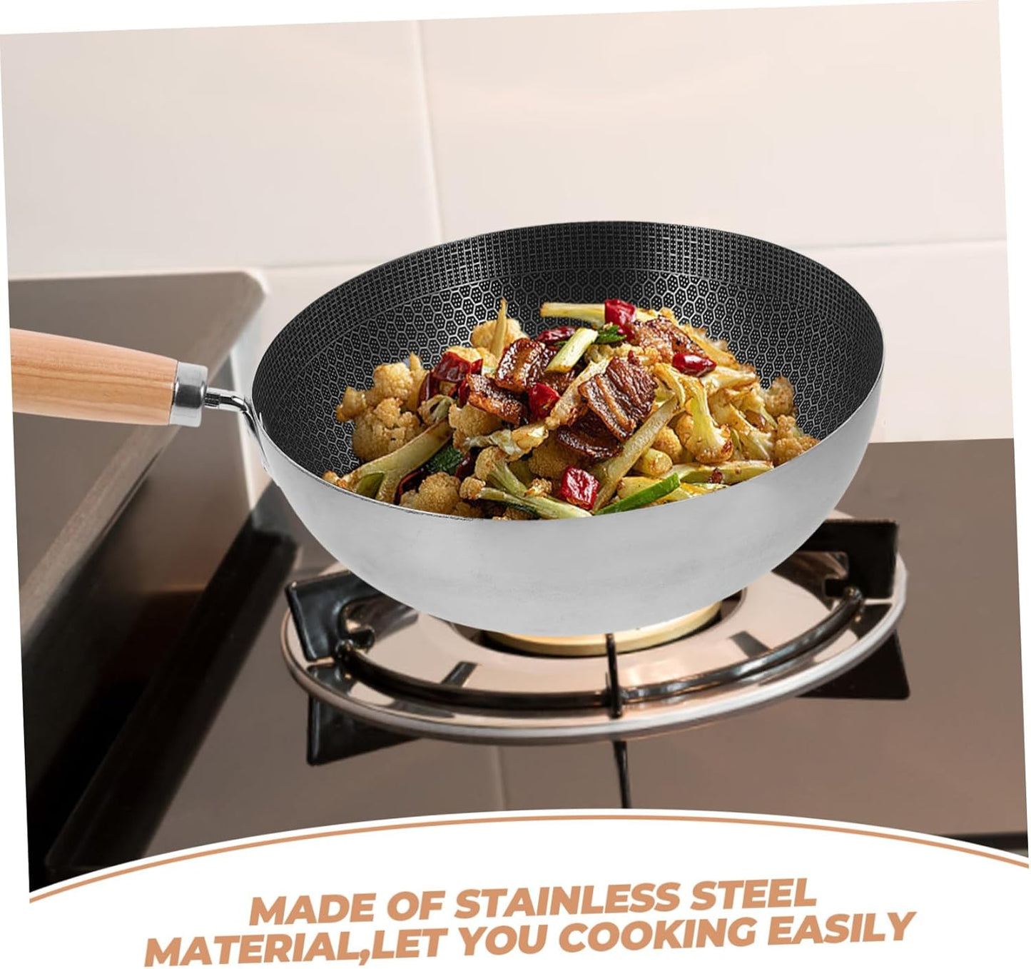 Multi-Functional Nonstick Honeycomb Frying Pan Set for Gas Stove and Induction Cooktops