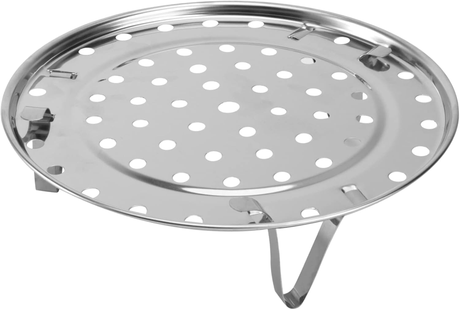 Multi-Functional Round Steaming Rack for Pot, Oven, or Stove - Kitchen Tin Air Basket Steamer Tray - Double Oven Rack with Infuser for Cooking Silver