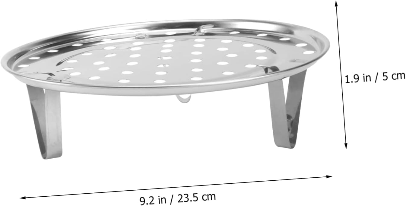 Multi-Functional Round Steaming Rack for Pot, Oven, or Stove - Kitchen Tin Air Basket Steamer Tray - Double Oven Rack with Infuser for Cooking Silver