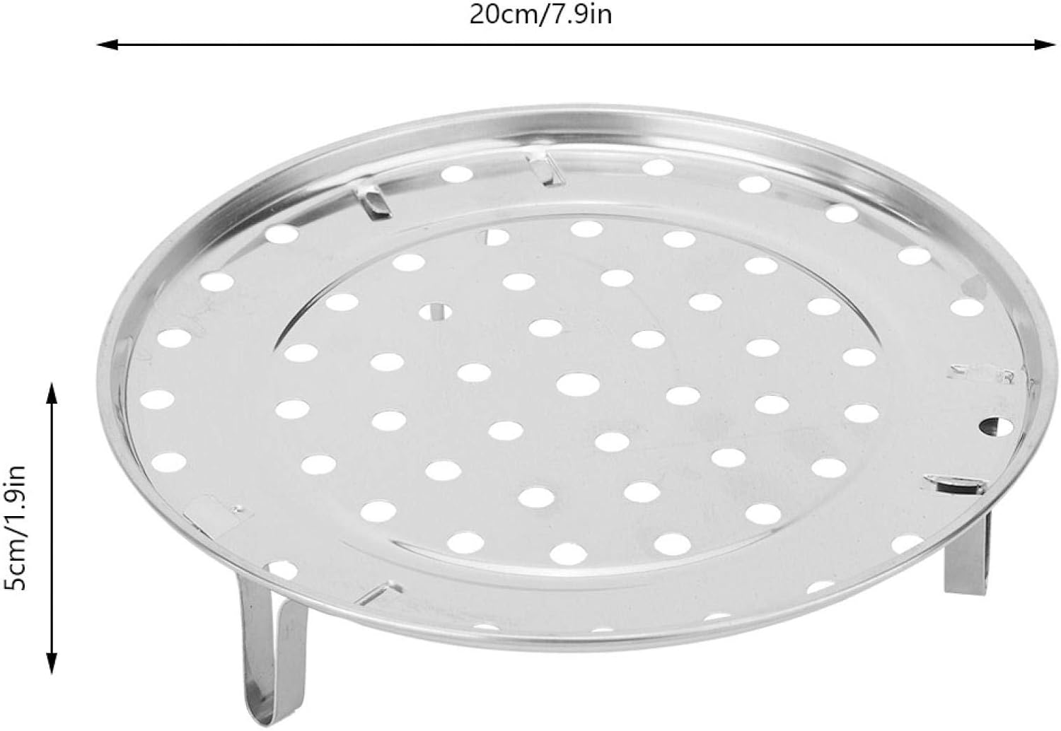 Multi-Functional Stainless Steel Chinese Steaming Rack with Removable Legs - Pot Accessories Steam Holder Shelf (20cm)