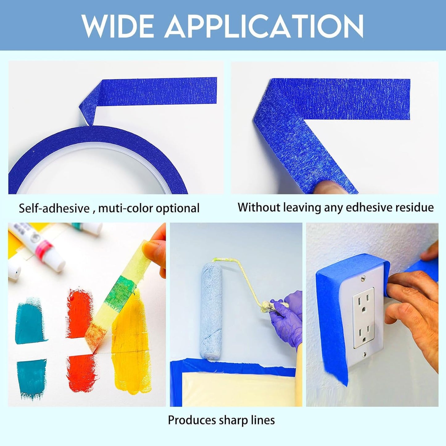 Multi-Width Painter Tape Set for DIY Art Projects - EDSRDRUS Thin Painters Tape with Masking Tape and Pinstriping Tape, 3" Large Core, Smart Selection