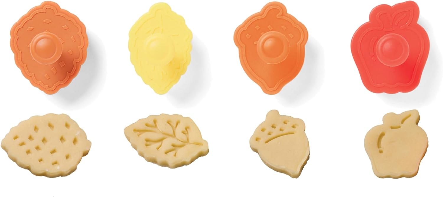 Multicolor 2" Autumn Leaves Pastry, Cookie, Pie, and Fondant Stampers/Cutters Set by Fox Run Harvest - 4 Pieces