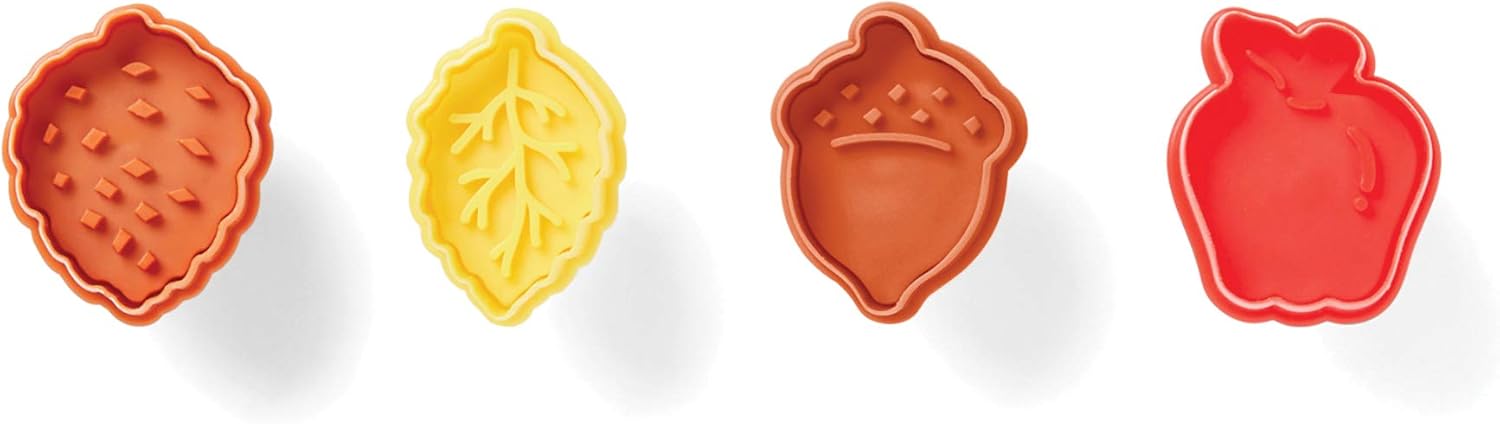 Multicolor 2" Autumn Leaves Pastry, Cookie, Pie, and Fondant Stampers/Cutters Set by Fox Run Harvest - 4 Pieces