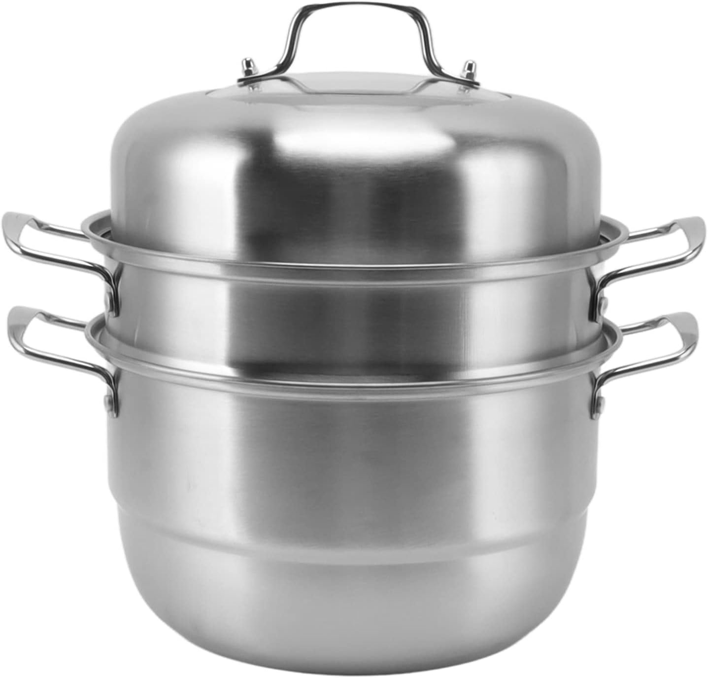 MultiLayer Stainless Steel Steamer Pot for Electric Stove - Yunseity Cookware Pot with Thick Construction (Stainless Steel + Glass)