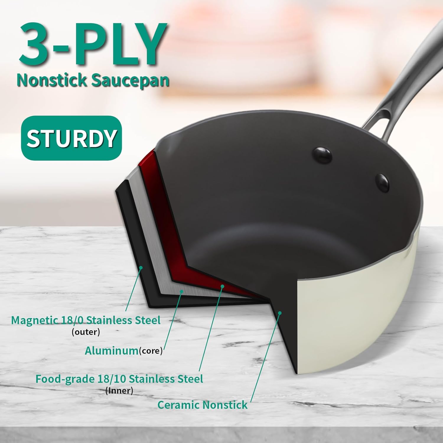 Multipurpose 2.5 Quart Stainless Steel Saucepan with Steamer Basket and Strainer Lid